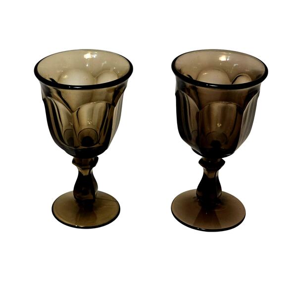 Old Williamsburg Brown by Imperal Glass- Ohio wine glass, USA lot of 4 - Picture 2 of 3